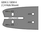 2 Hole / 4 Hole Mount - Gem 2 / Gem 4
